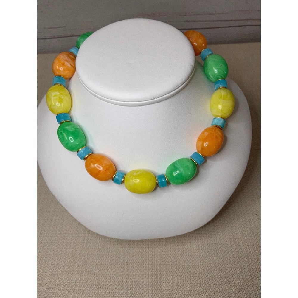 Vintage Pastel Multi-Color  Necklace ~ 50's - 60's
